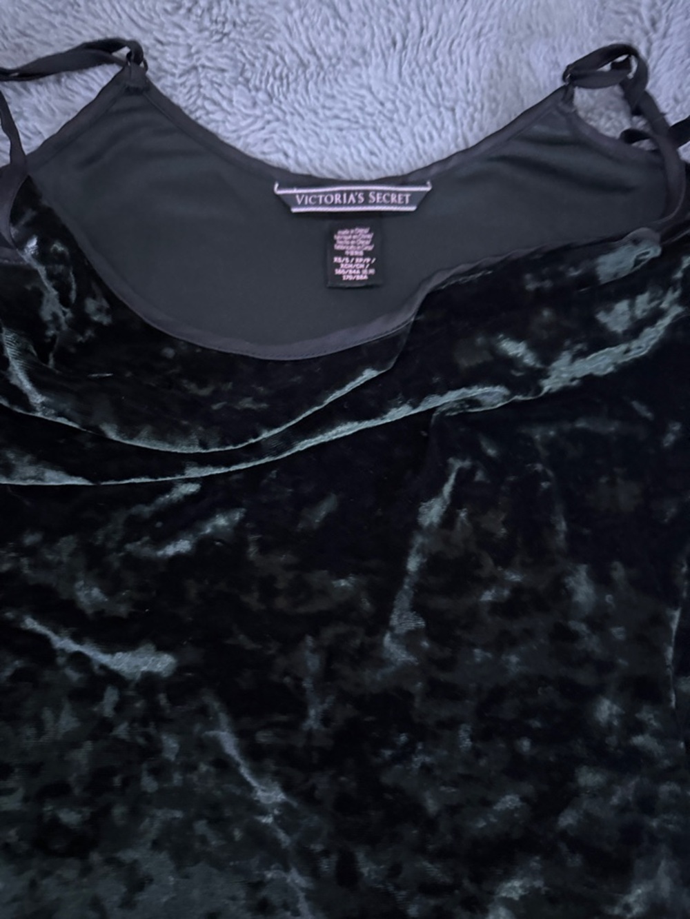 Victoria's Secret Dark Green Velvet Slip